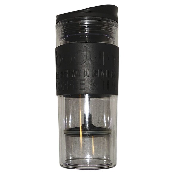 Bodum 15 oz Travel Double Wall French Press Coffeemaker, Plastic, Black & Clear - Picture 1 of 5